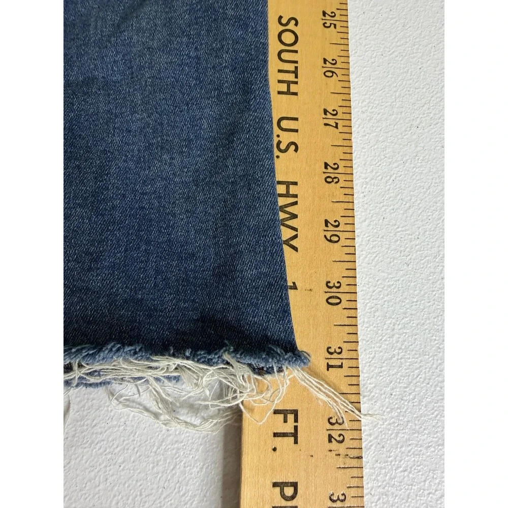 AQUA Cargo Utility Straight Leg Jeans Size 24 Raw Hem High Rise Stretch Denim